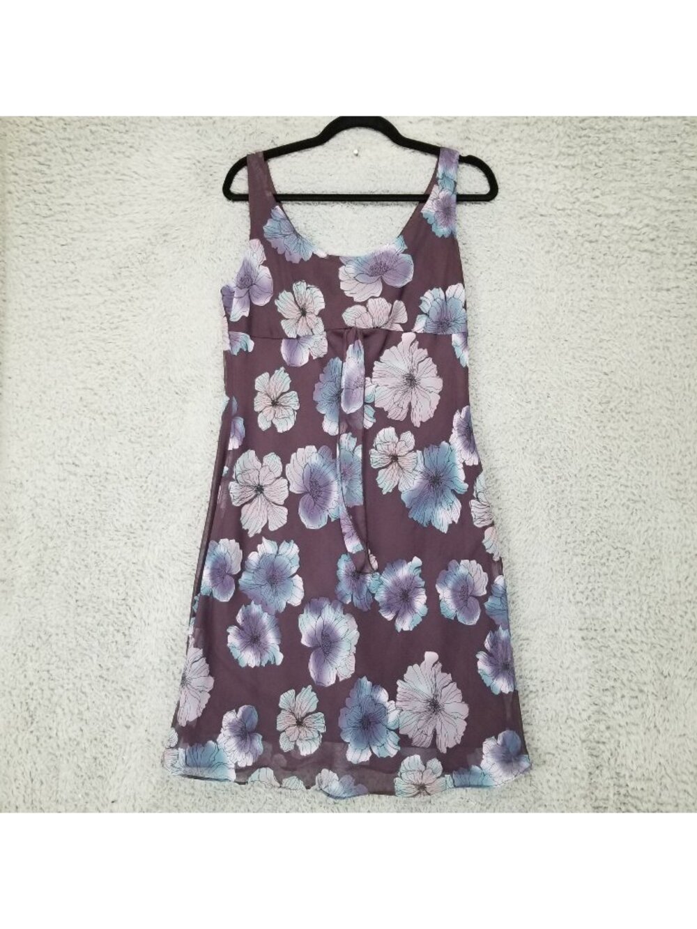 Alyn Paige Dress Womens 13 Purple Blue Floral Sleeveless Vintage Knee Length